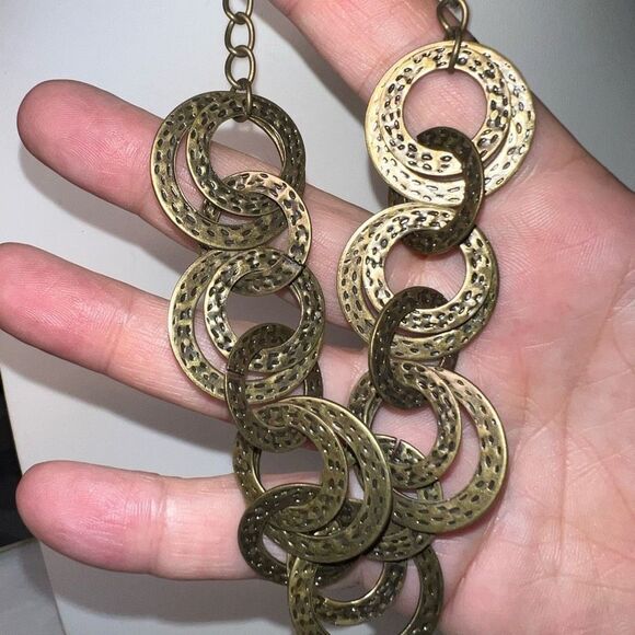 Paparazzi Bronzy Circular Necklace and Earring Set - Picture 2 of 4